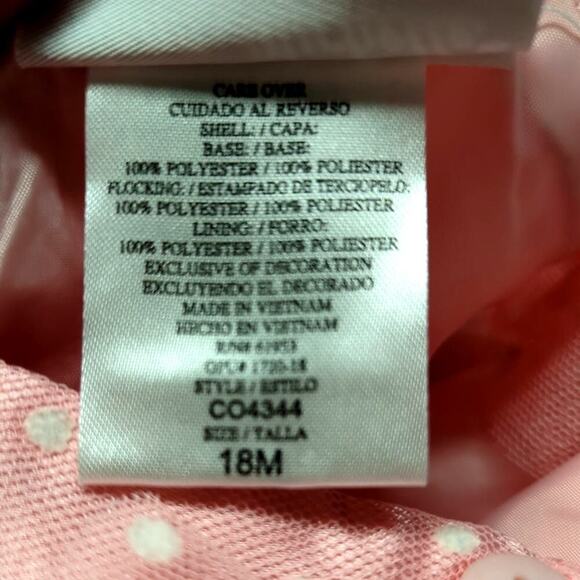 Jona Michelle Pink Polk a dot Party Dress Tulle Ruffle  Size 18 Months - Picture 7 of 7